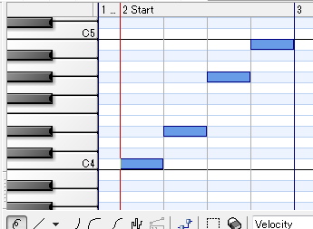 ピアノロールでの再現２